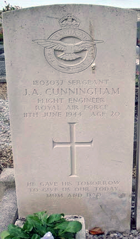 Sgt James Alfred Cunningham<br/><br /><br />died June 11th, 1944